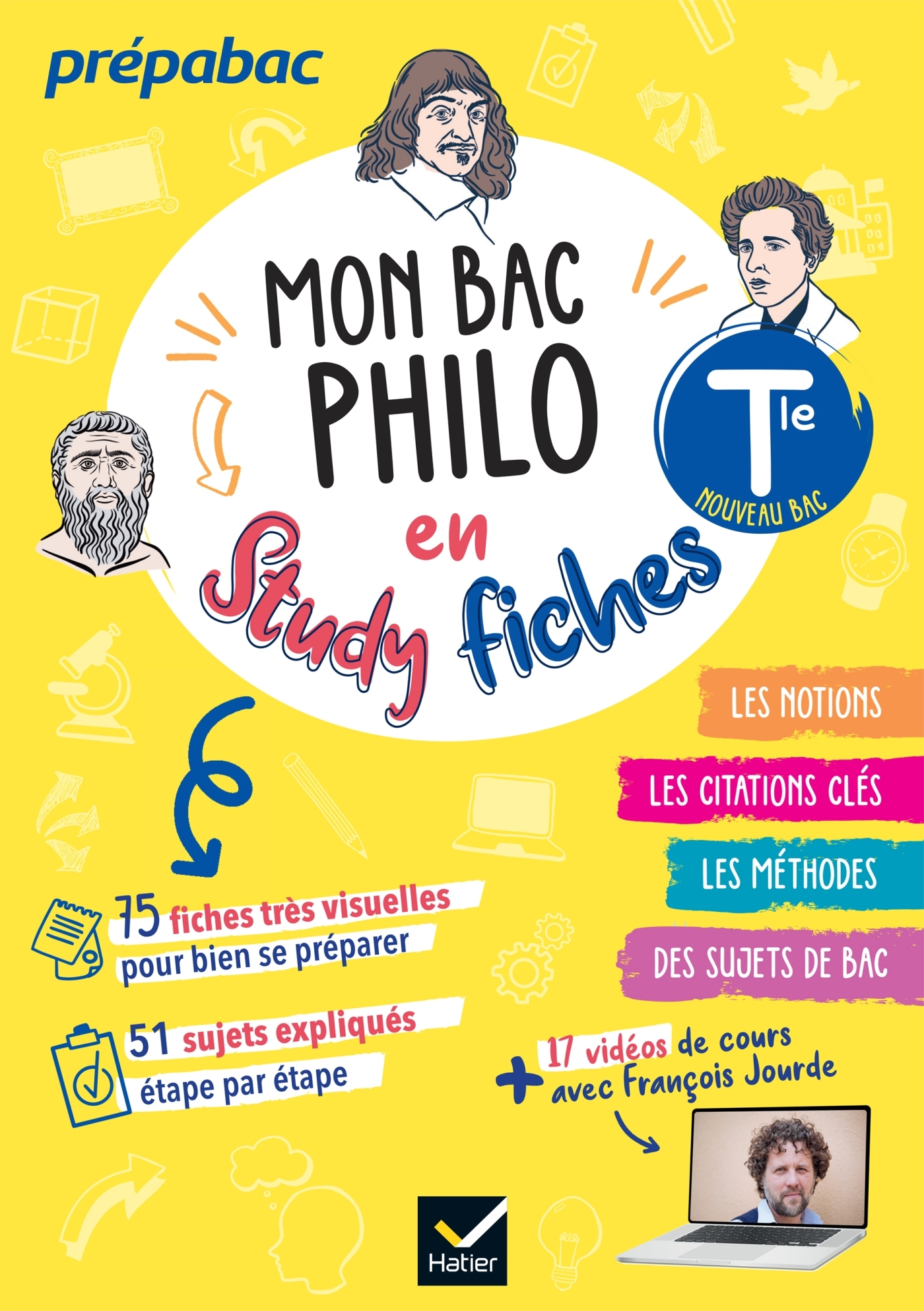 MON BAC PHILO EN STUDY FICHES - TLE GENERALE - BAC 2025 - FICHES & SUJETS VISUELS, POUR REVISER FACI