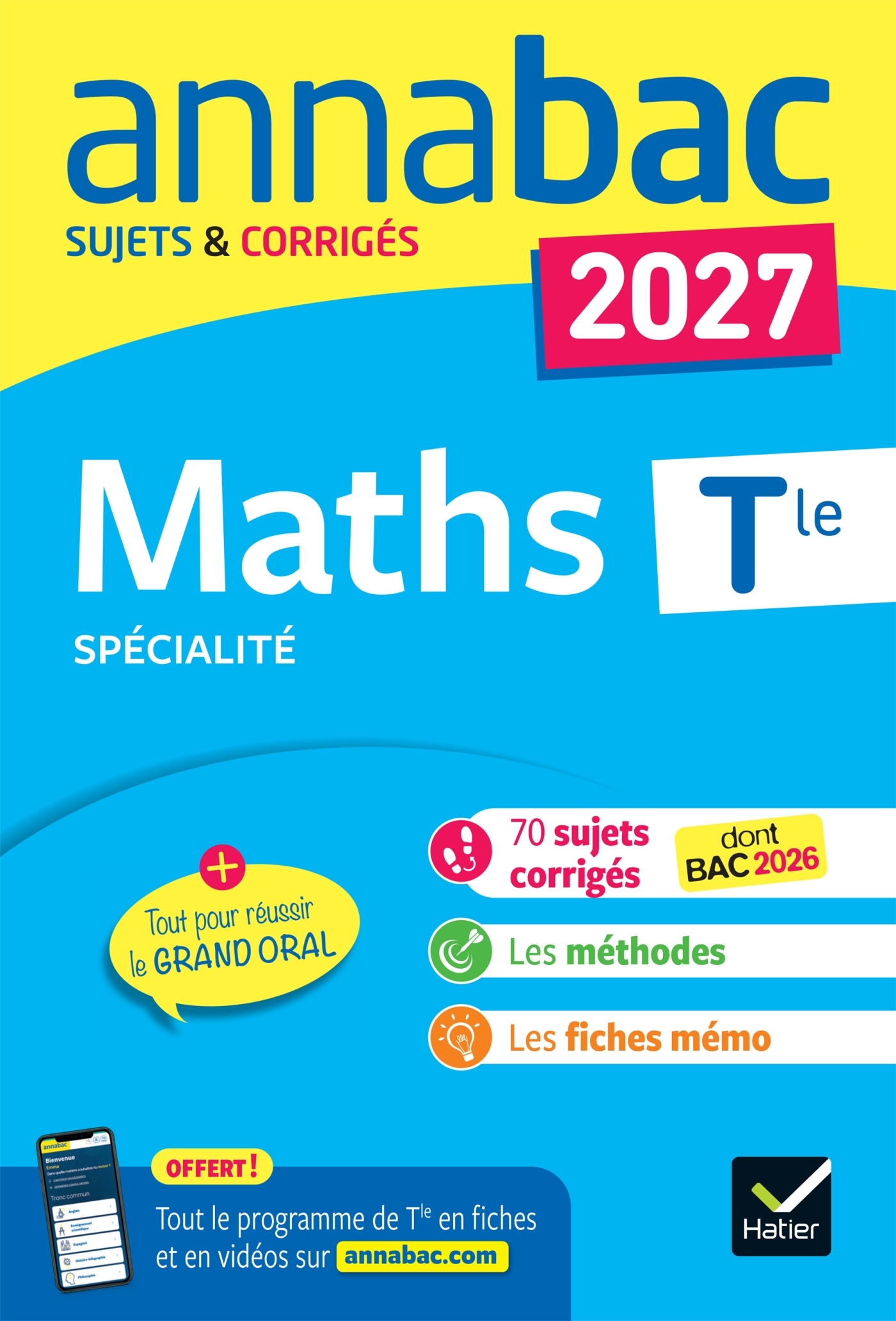 Annales du bac 2027 - Annabac Maths Tle générale (spécialité) - sujets corrigés & méthodes de l'épreuve de Maths