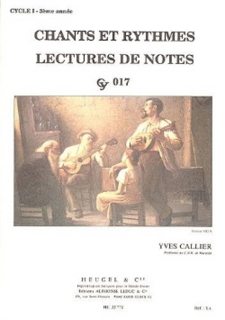 CHANTS ET RYTHMES CYCLE 1/3EME ANNEE CY017