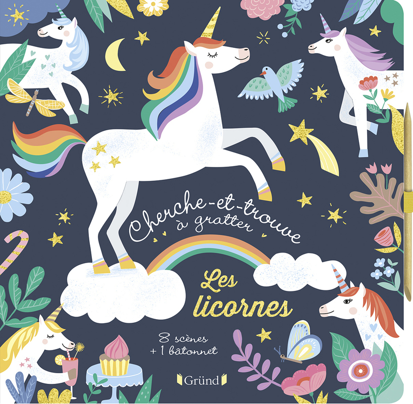 CHERCHE ET TROUVE A GRATTER - LES LICORNES