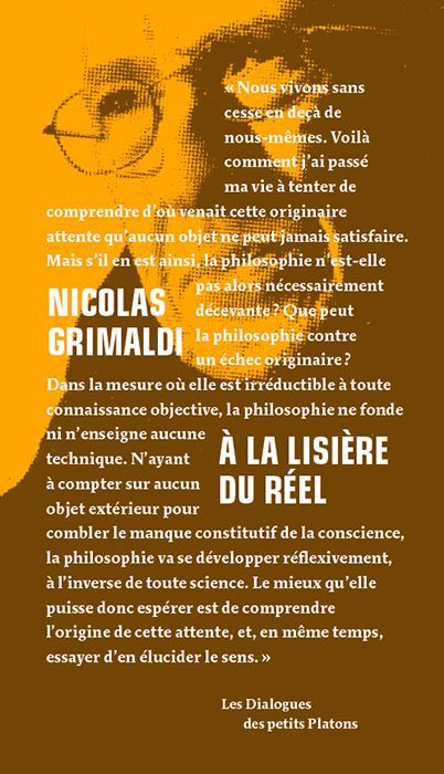 A LA LISIERE DU REEL
