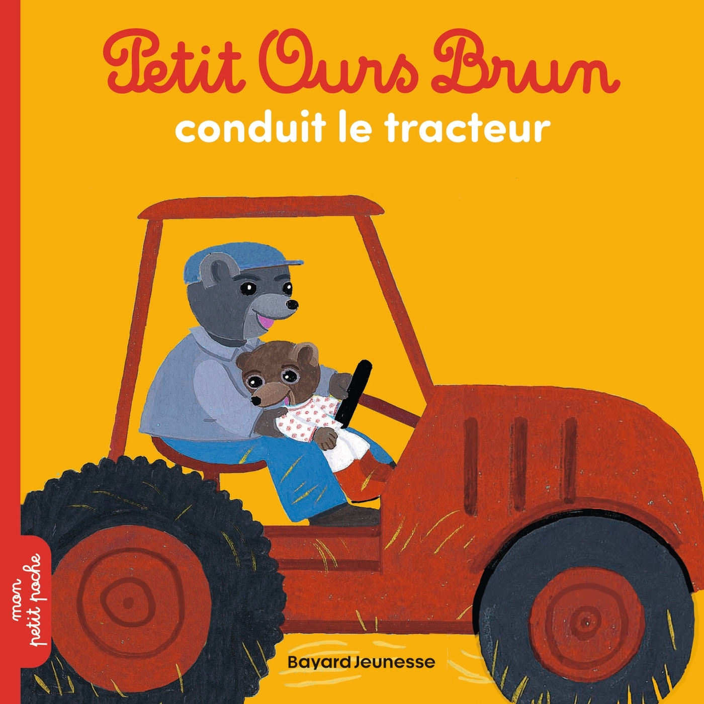 PETIT OURS BRUN CONDUIT LE TRACTEUR