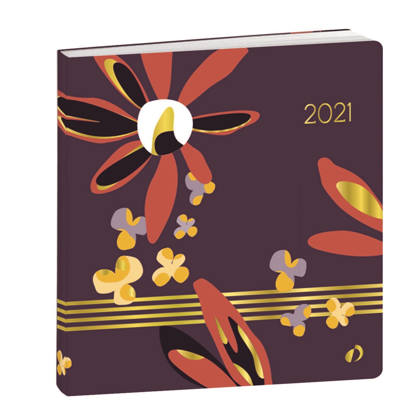 AGENDA 2021 WEEKLY MEDIUM NOVA FLEURS JAUNE 16X16 568023Q