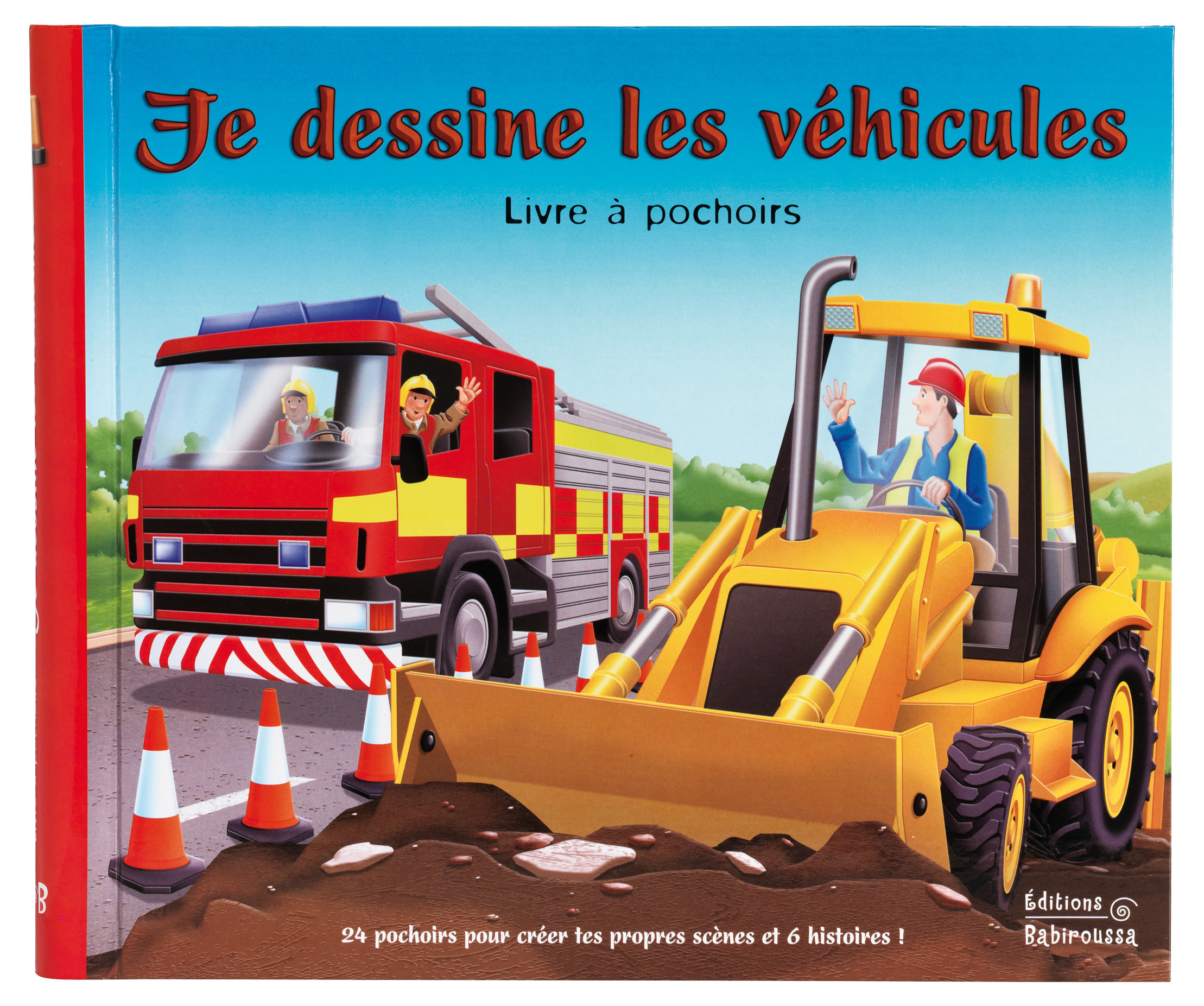 JE DESSINE LES VEHICULES , LIVRE A POCHOIRS