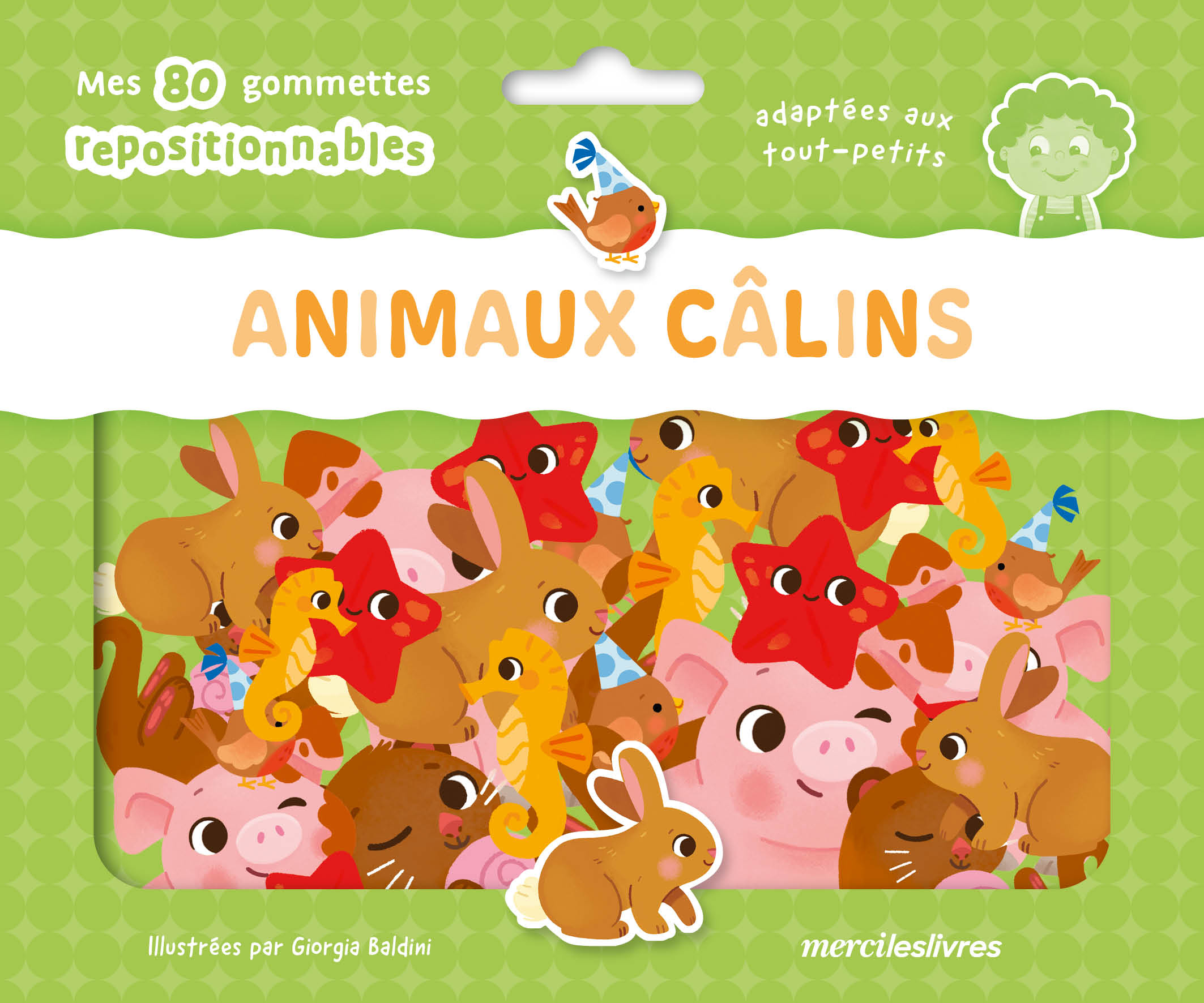 ANIMAUX CALINS - MA POCHETTE DE GOMMETTES REPOSITIONNABLES - 80 GOMMETTES - DES 3 ANS