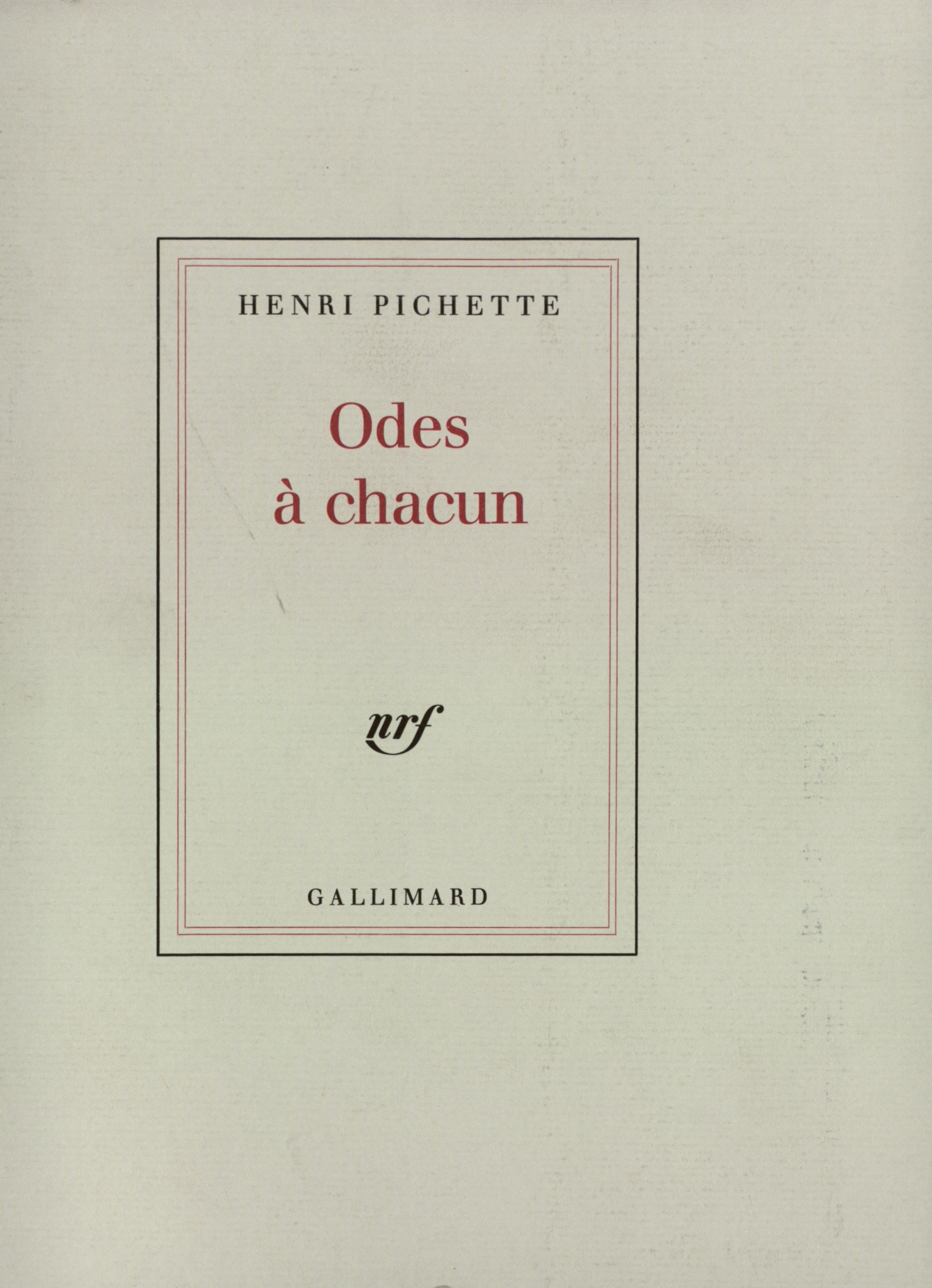 ODES A CHACUN