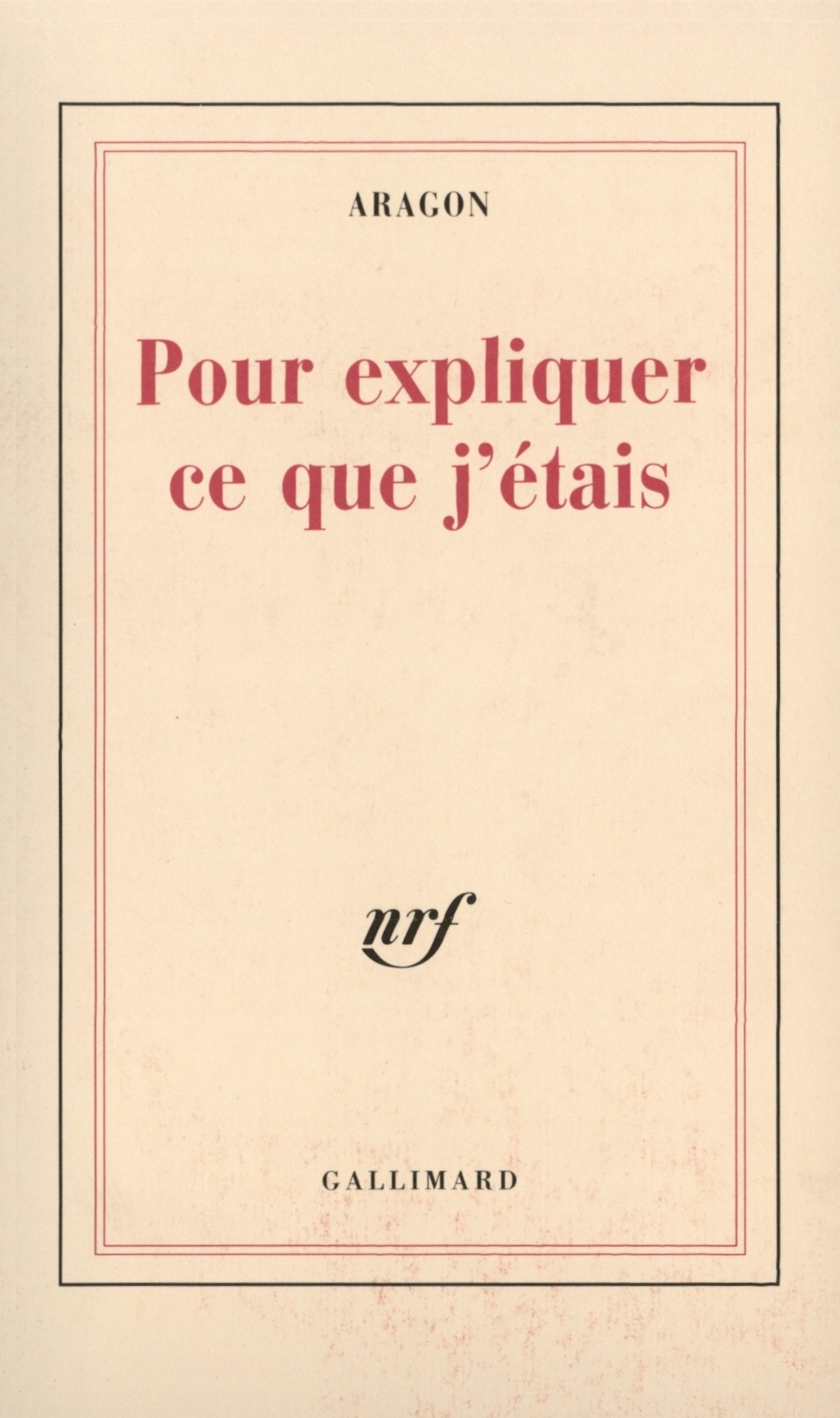 POUR EXPLIQUER CE QUE J'ETAIS