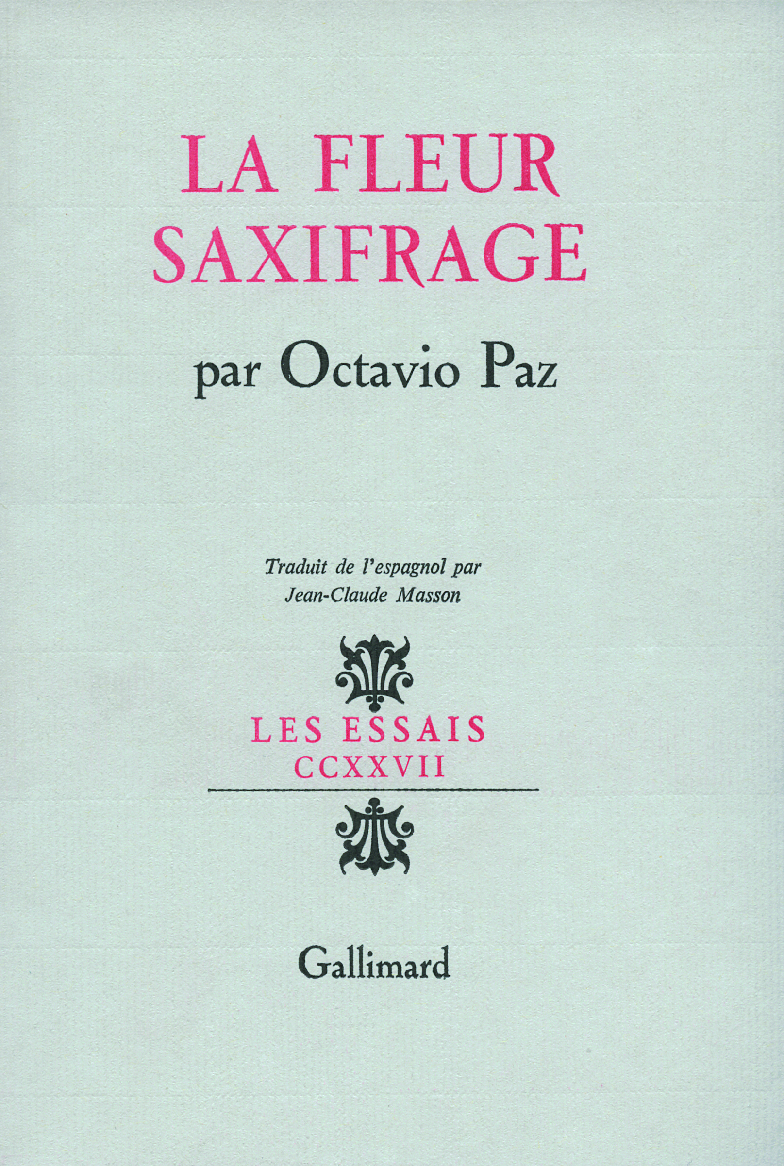 FLEUR SAXIFRAGE(LANGUE ET LITTERATURE)