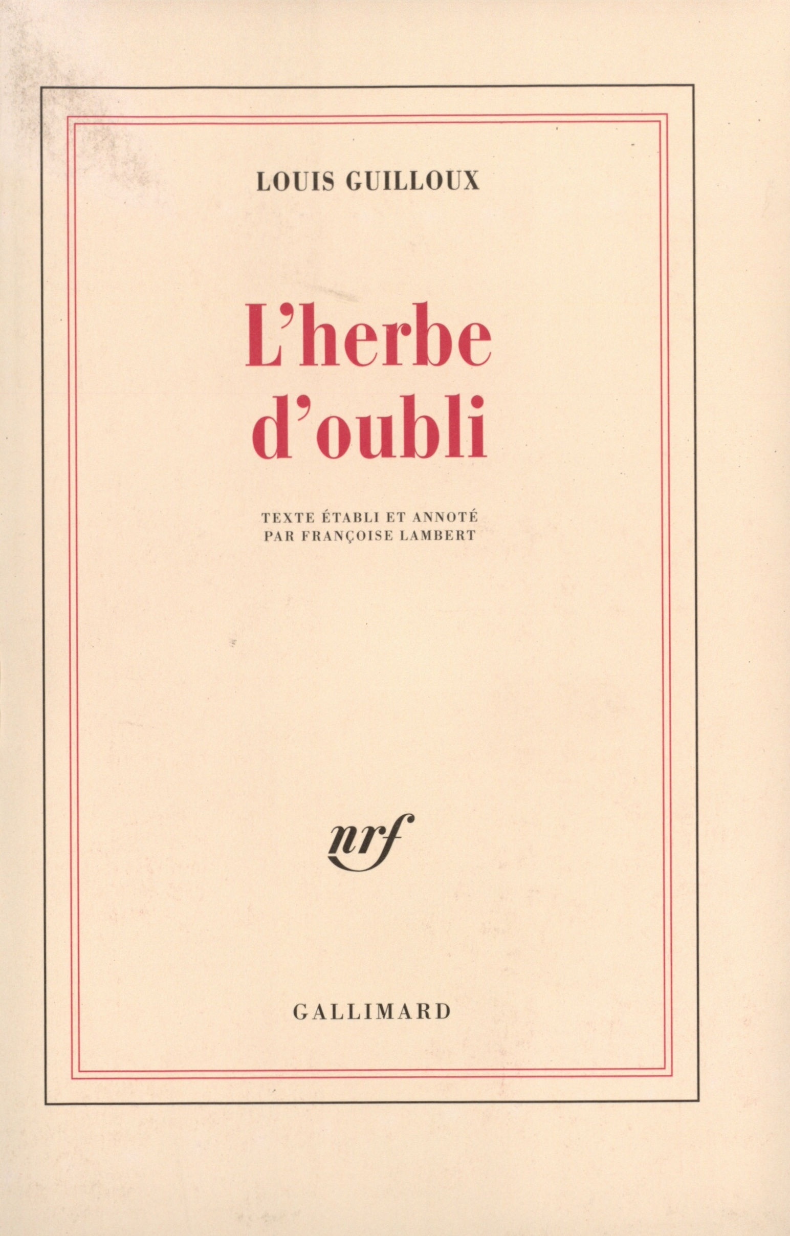 HERBE D'OUBLI