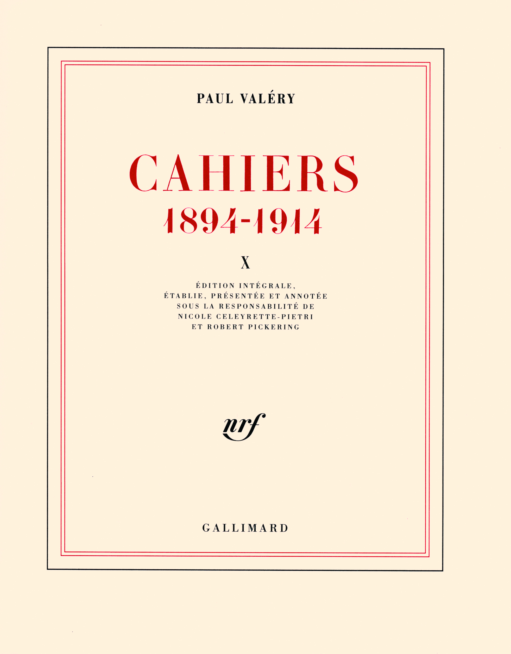 CAHIERS (1894-1914) T10