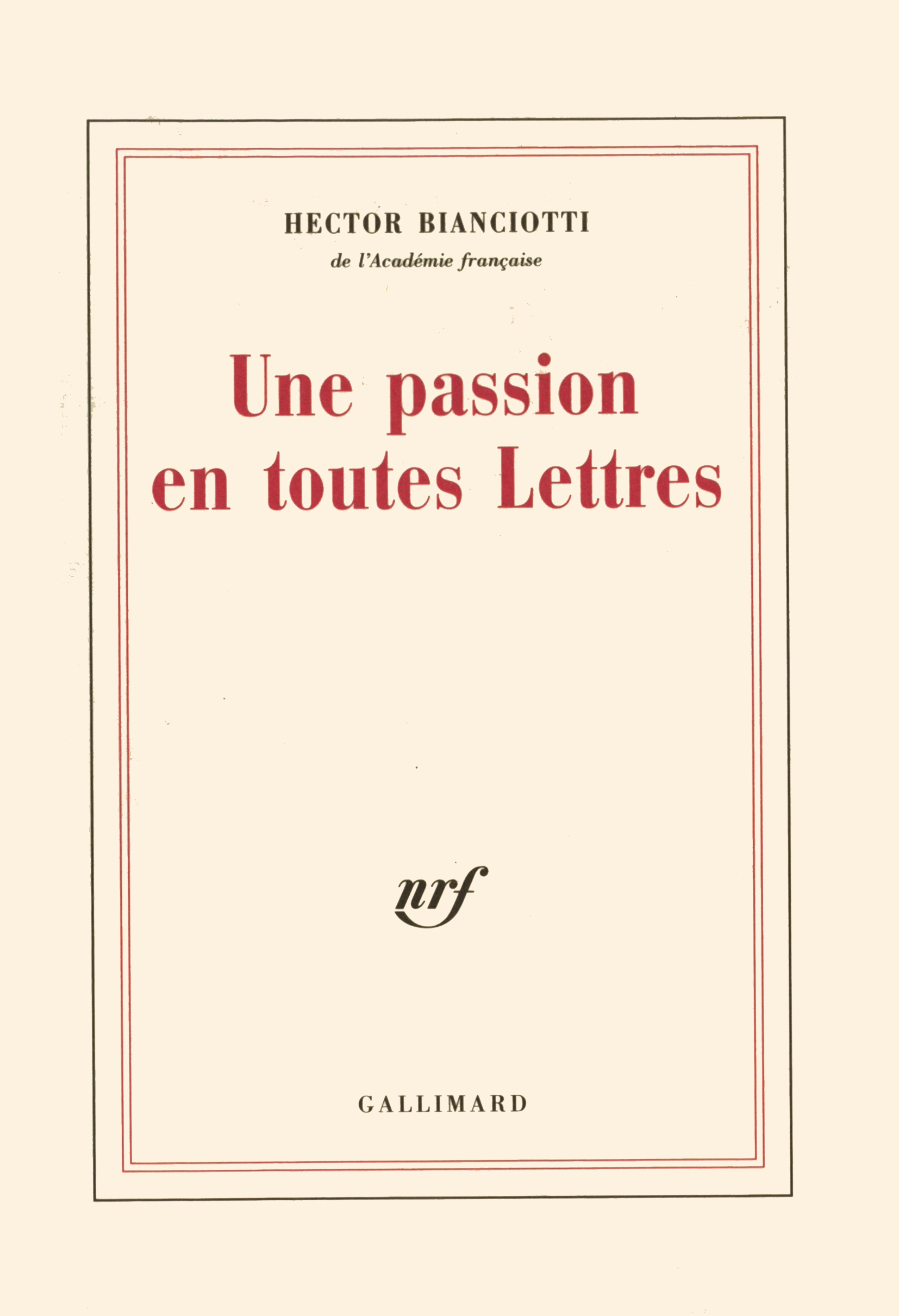 PASSION EN TOUTES LETTRES