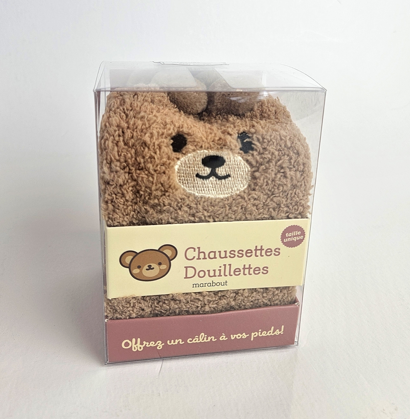 CHAUSSETTES DOUILLETTES - OURS BRUN
