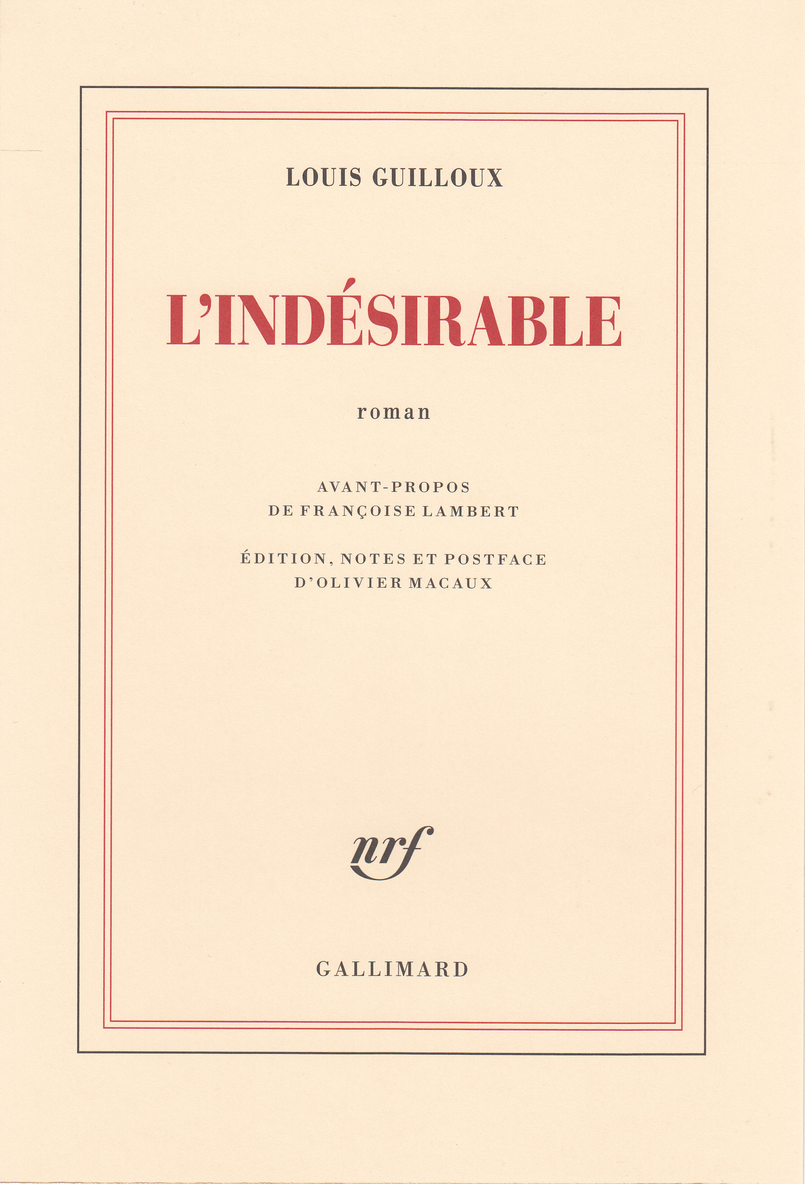 L´INDESIRABLE