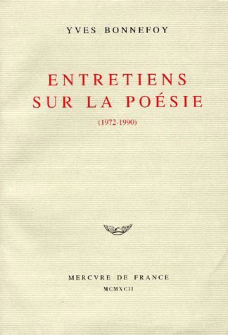 ENTRETIENS SUR LA POESIE