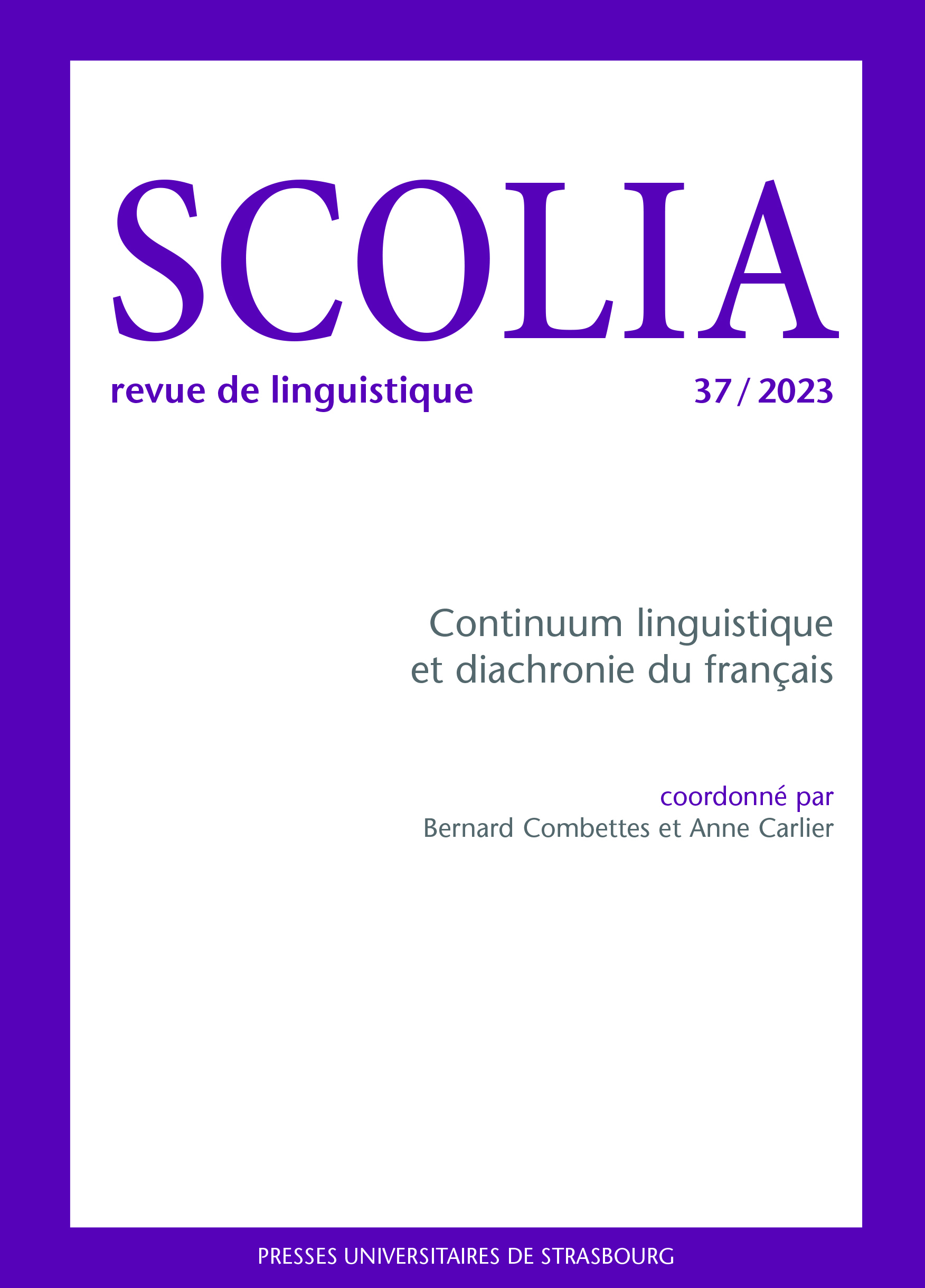 CONTINUUM LINGUISTIQUE ET DIACHRONIE DU FRANCAIS