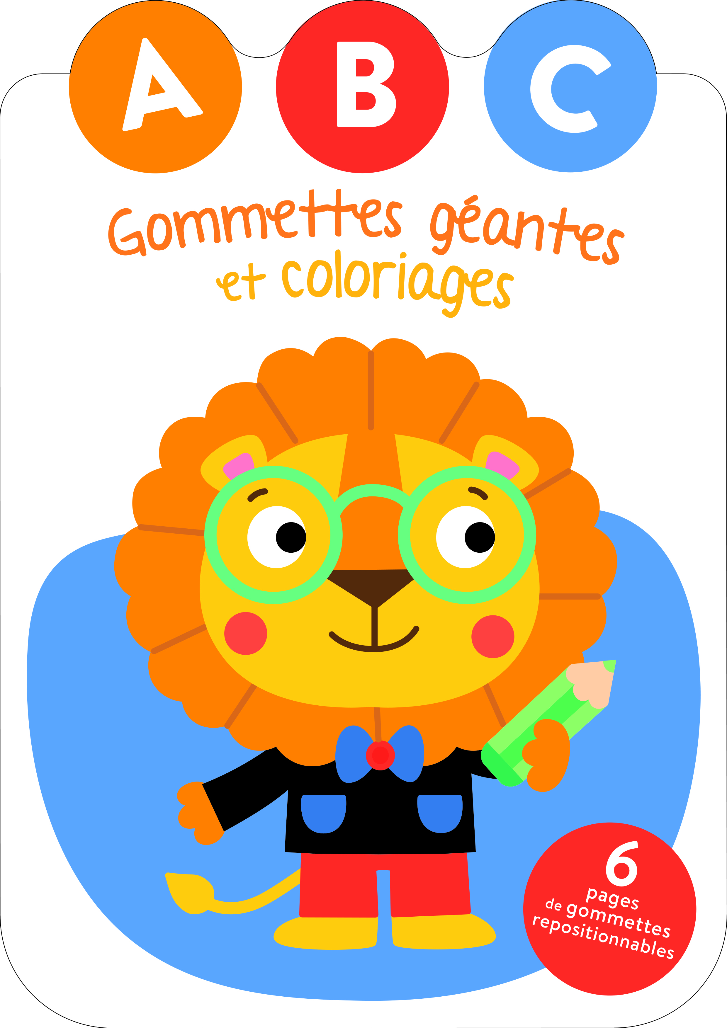 ABC GOMMETTES GEANTES ET COLORIAGES - LION