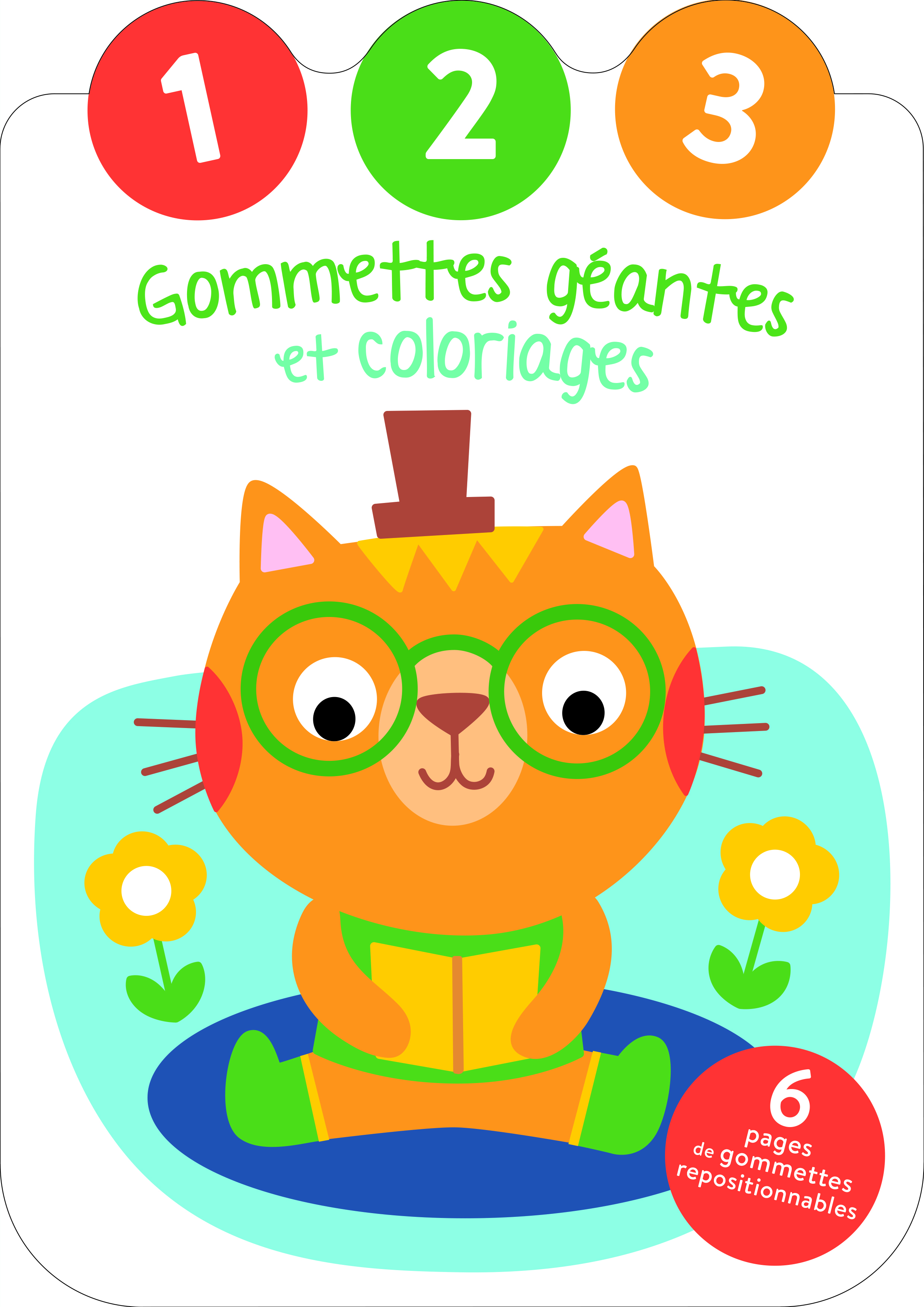 123 GOMMETTES GEANTES ET COLORIAGES - CHAT