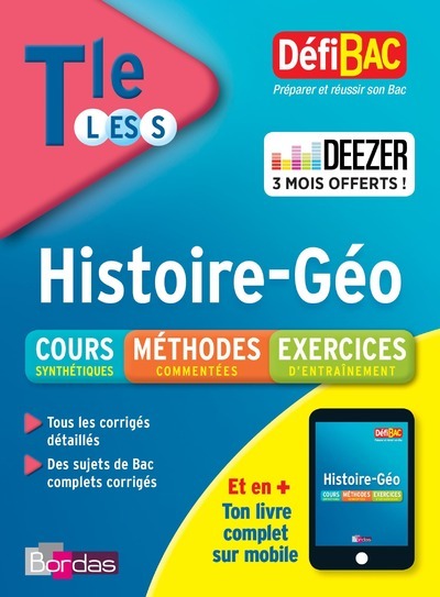 DEFIBAC HISTOIRE-GEOGRAPHIE TERMINALE L-ES-S + 3 MOIS OFFERTS A DEEZER PREM