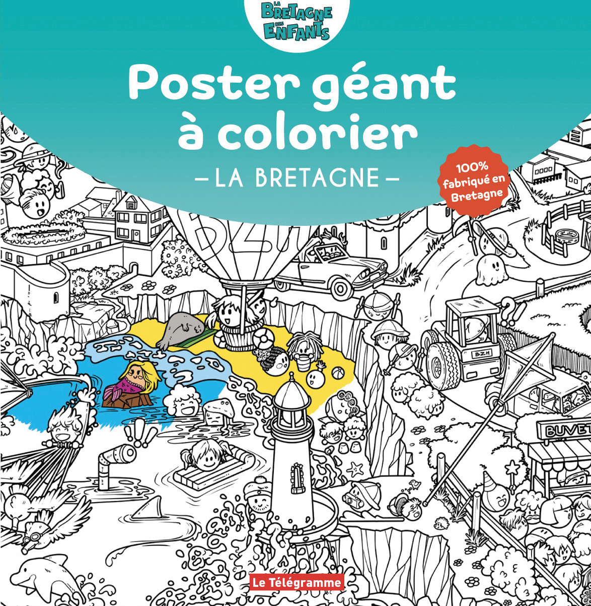 POSTER GEANT A COLORIER LA BRETAGNE