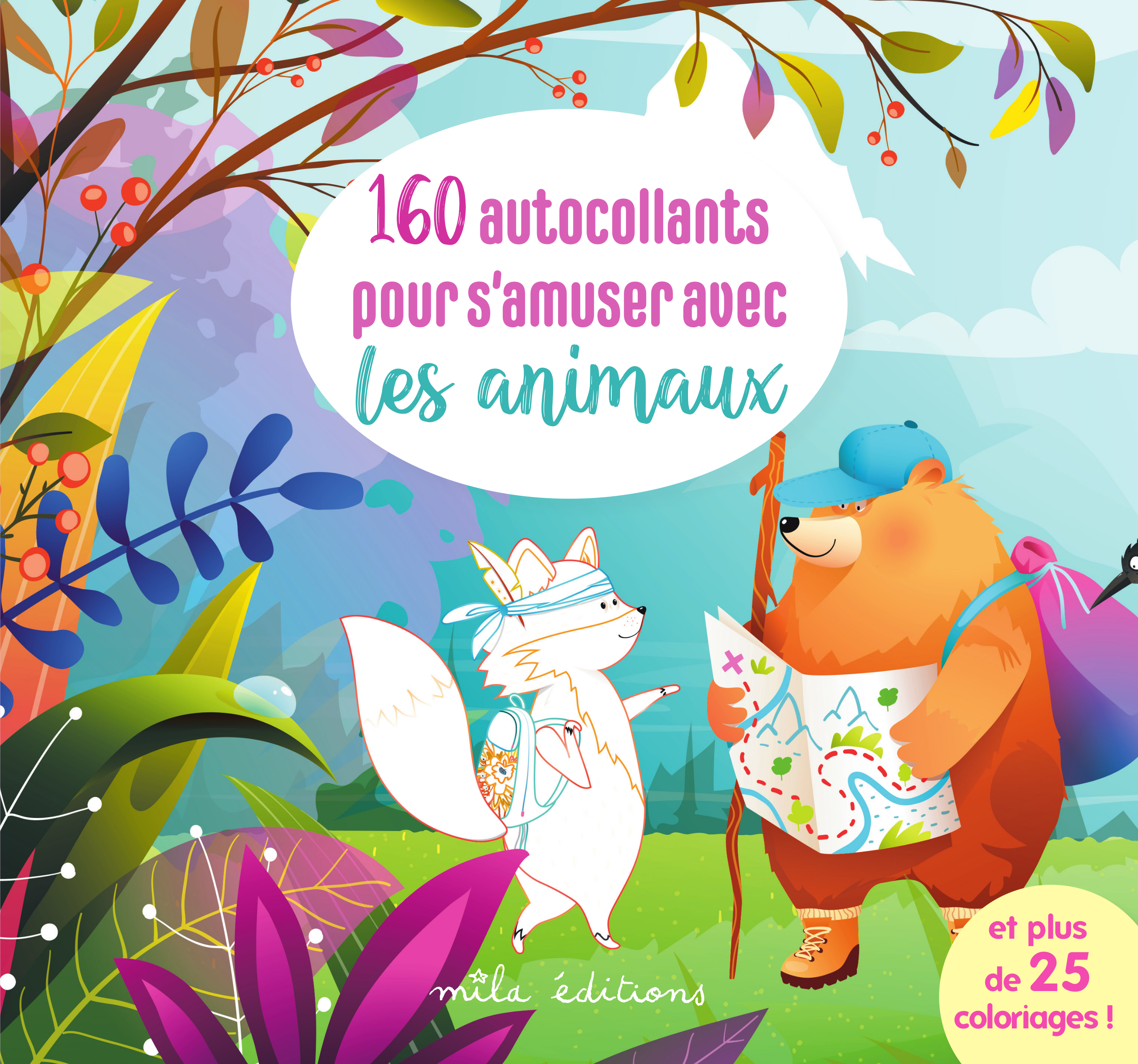 160 AUTOCOLLANTS POUR S´AMUSER AVEC LES ANIMAUX - PLUS 23 DECORS A COLORIER !