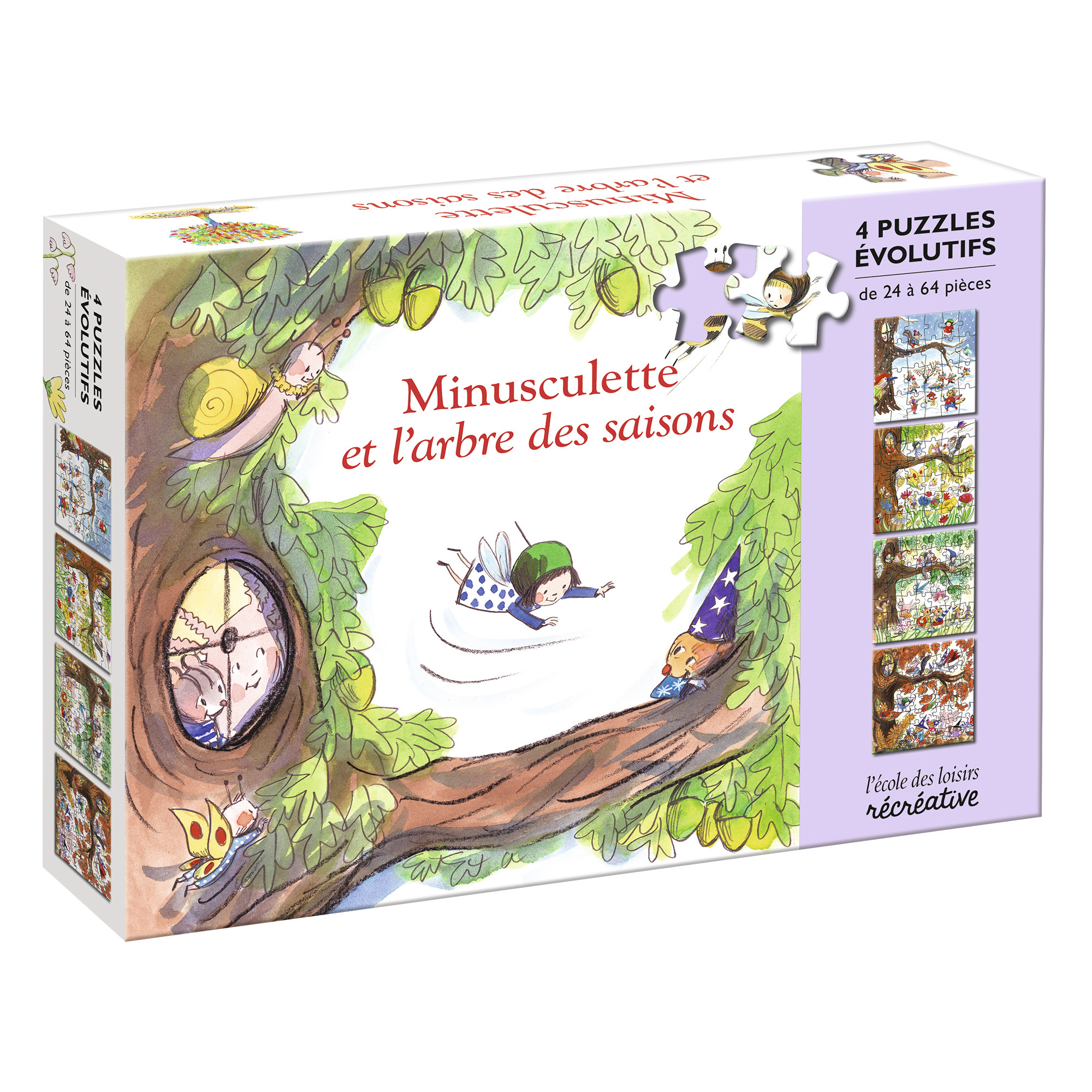 MINUSCULETTE ET L´ARBRE DES SAISONS - 4 PUZZLES EVOLUTIFS