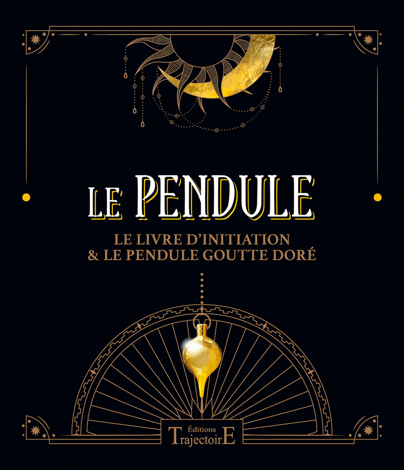 PENDULE - COFFRET - LE LIVRE D´INITIATION & LE PENDULE GOUTTE DORE