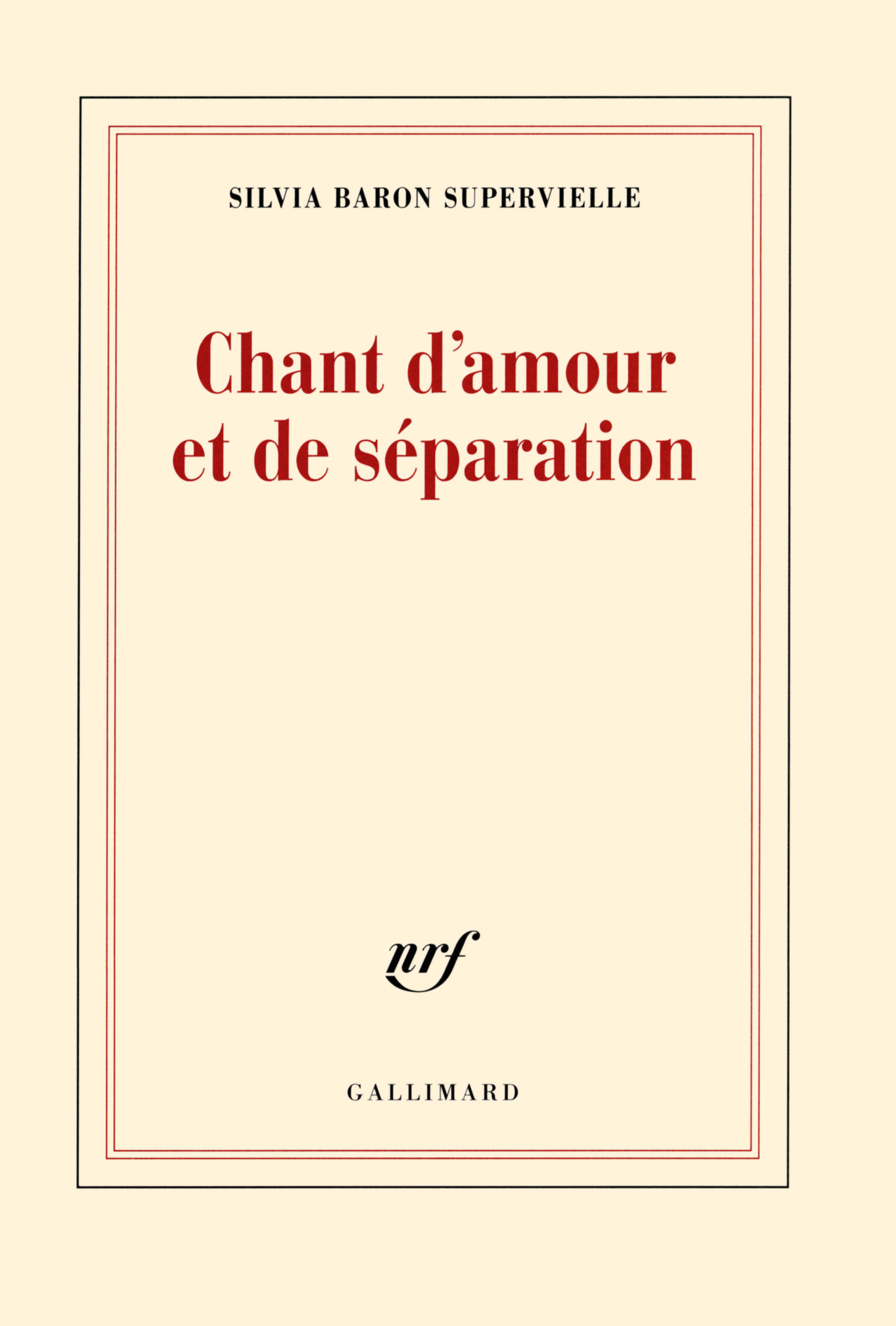 CHANT D´ AMOUR ET DE SEPARATION