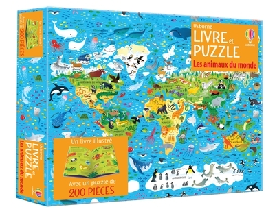 ANIMAUX DU MONDE - COFFRET LIVRE ET PUZZLES - DES 7 ANS