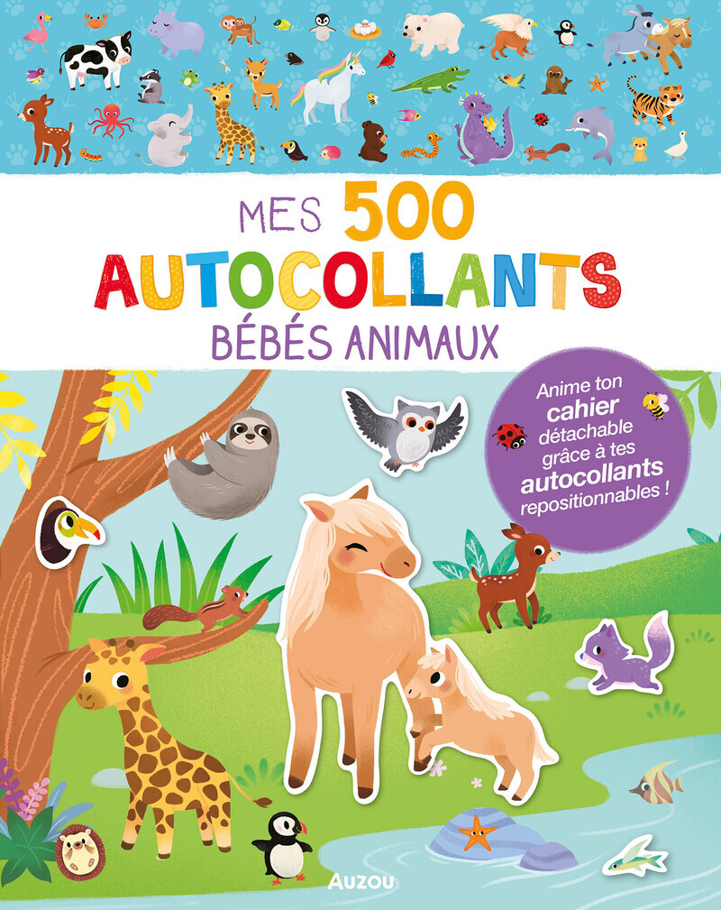 MES 500 AUTOCOLLANTS - BEBES ANIMAUX