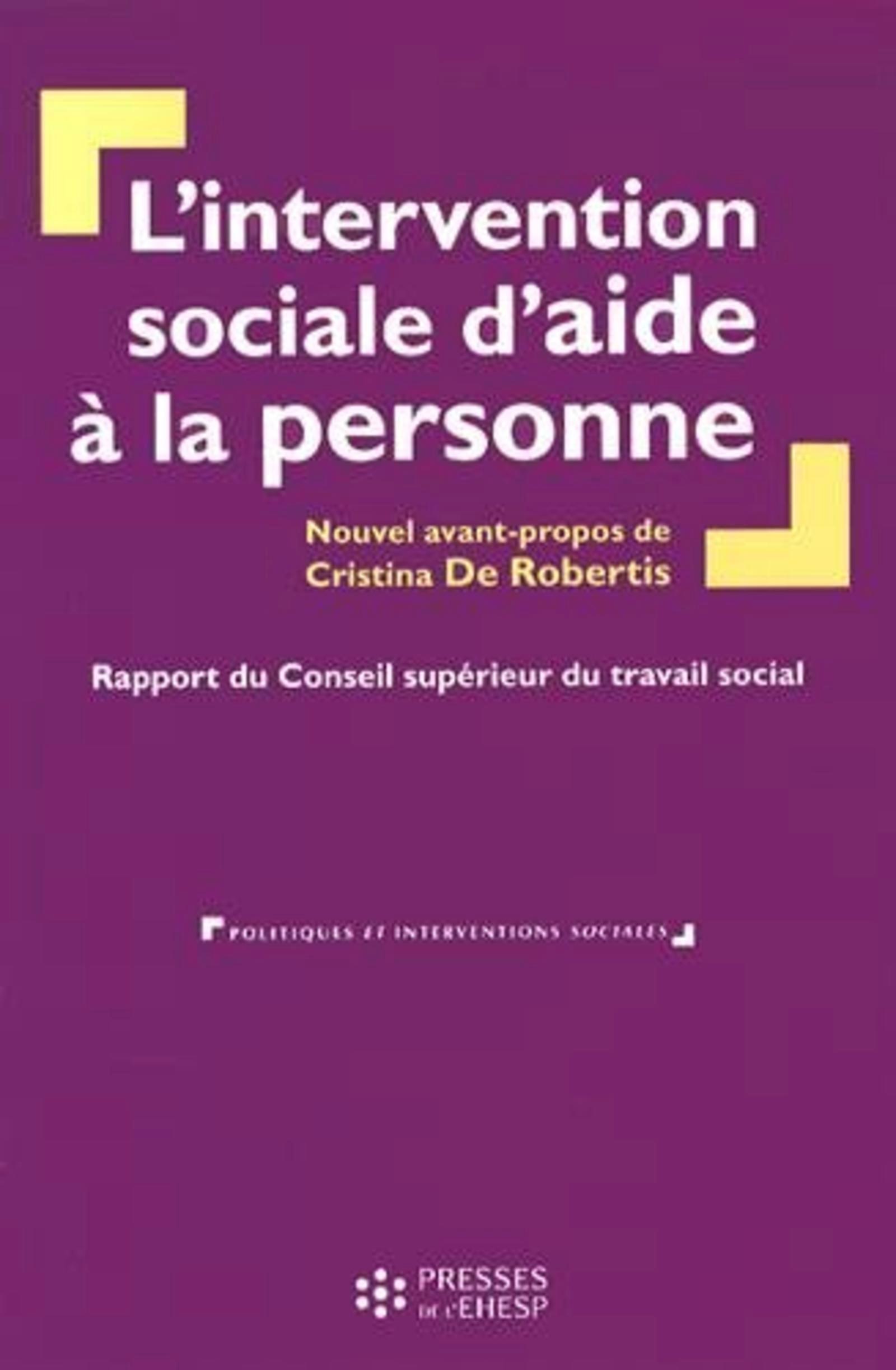 INTERVENTION SOCIALE D AIDE A LA PERSONNE
