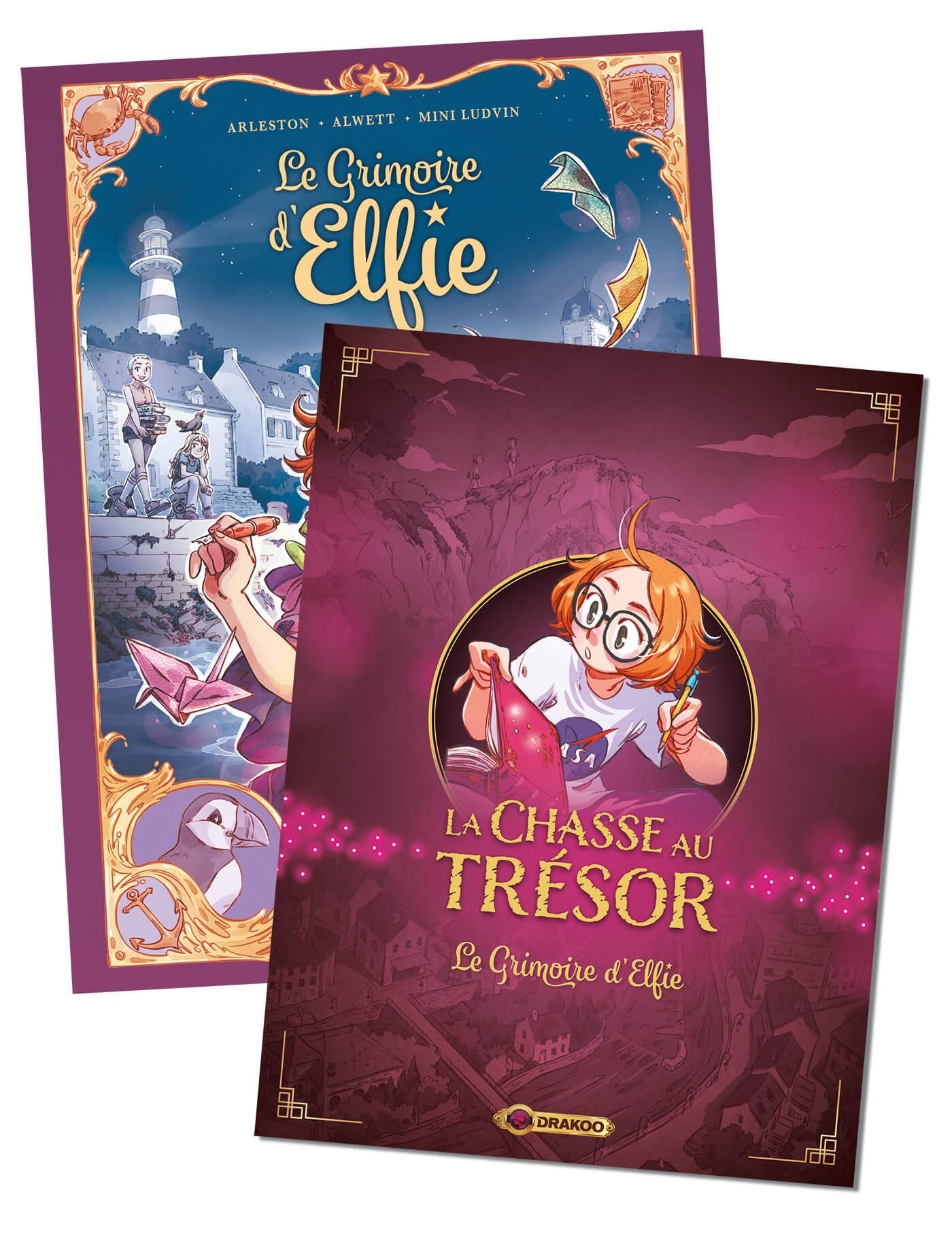 GRIMOIRE D´ELFIE - T01 - LE GRIMOIRE D´ELFIE - VOL. 01 + CHASSE AU TRESOR - L´ILE PRESQUE
