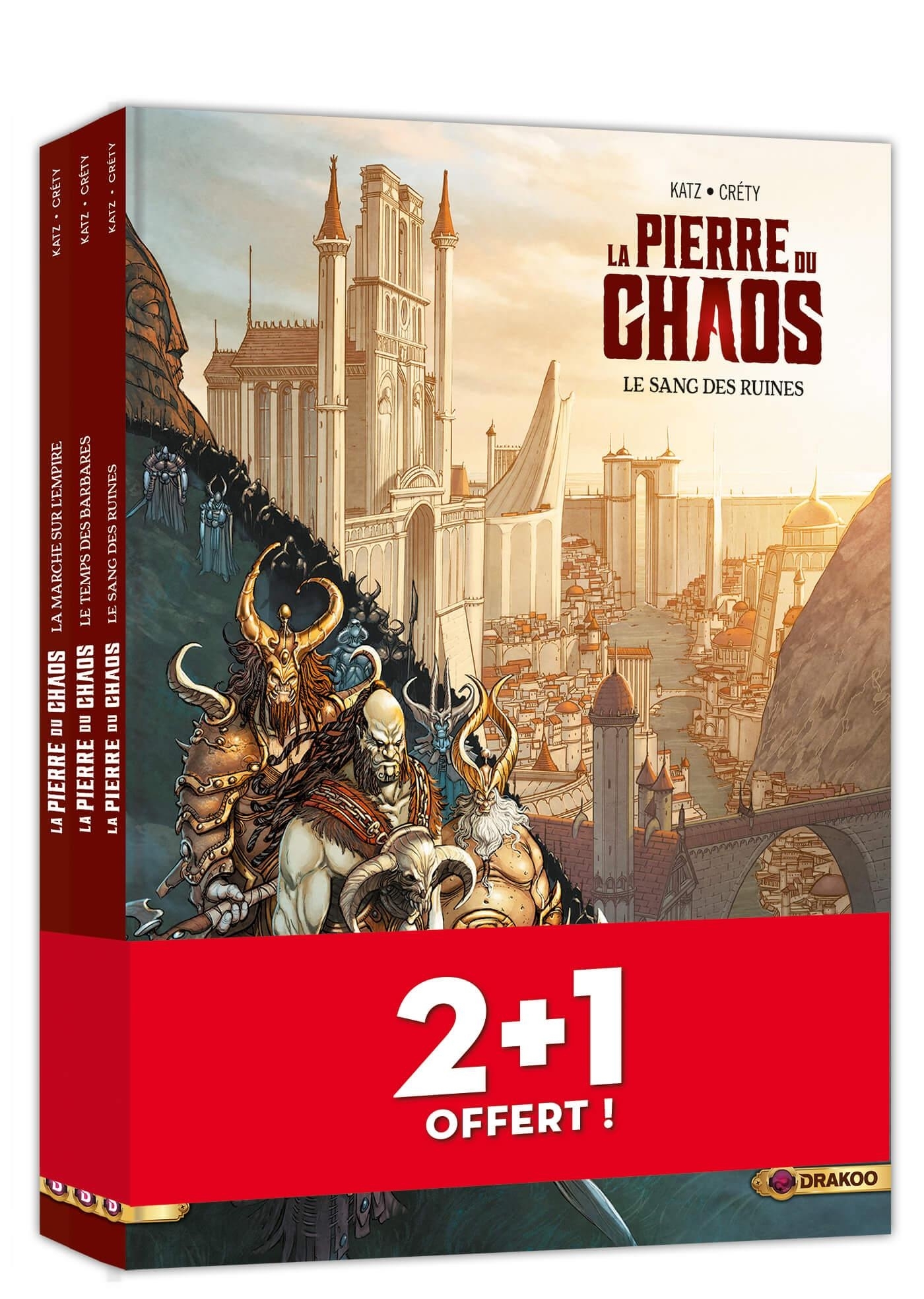 PIERRE DU CHAOS - T01 - LA PIERRE DU CHAOS - PACK PROMO V01+V02+V03 - LE SANG DES RUINES