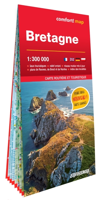 BRETAGNE 1/300.000 (CARTE GRAND FORMAT LAMINEE)