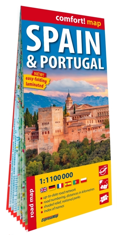 ESPAGNE ET PORTUGAL 1/1.100.000 (CARTE GRAND FORMAT LAMINEE). SPAIN & PORTUGAL