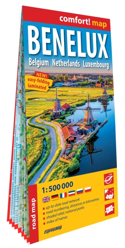 BENELUX 1/500.000 (CARTE GRAND FORMAT LAMINEE) - ANGLAIS