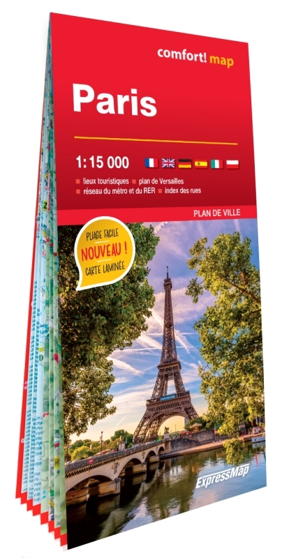 PARIS 1/15.000 (CARTE GRAND FORMAT LAMINEE - PLAN DE VILLE)