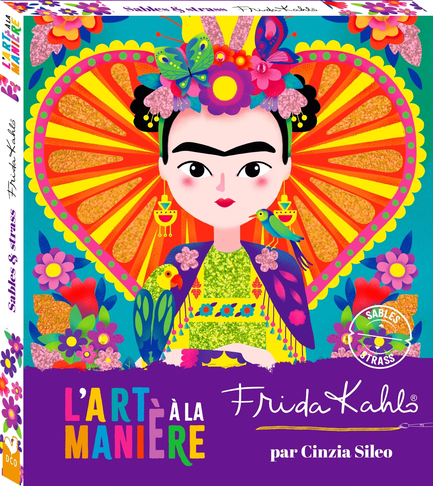L´ART A LA MANIERE DE FRIDA KAHLO - SABLES ET STRASS - BOITE AVEC ACCESSOIR