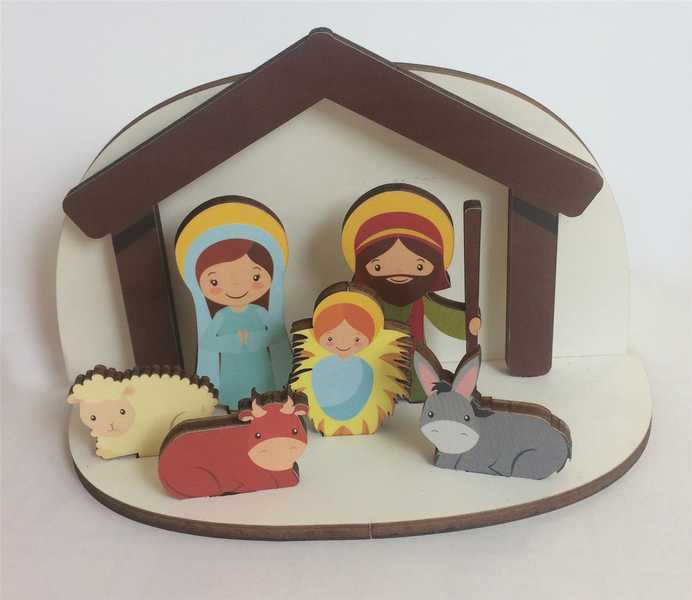 CRECHE EN BOIS - PUZZLE - CRECHE ENFANTINE