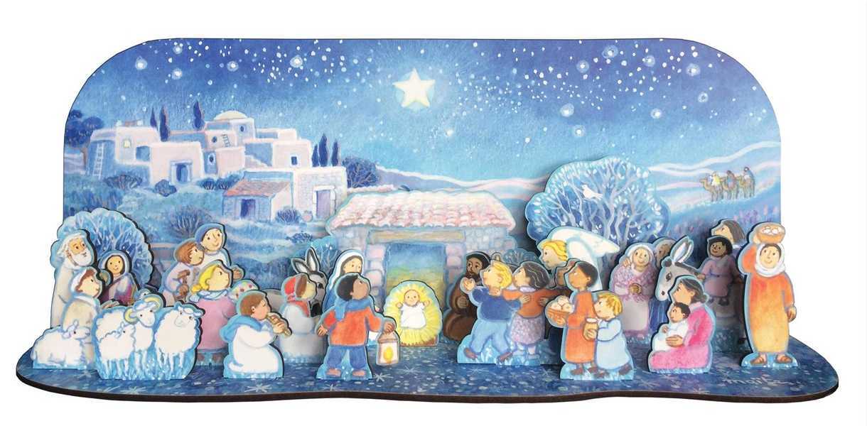 CALENDRIER DE L´AVENT EN BOIS MAITE ROCHE - TAILLE 41 X 17 CM
