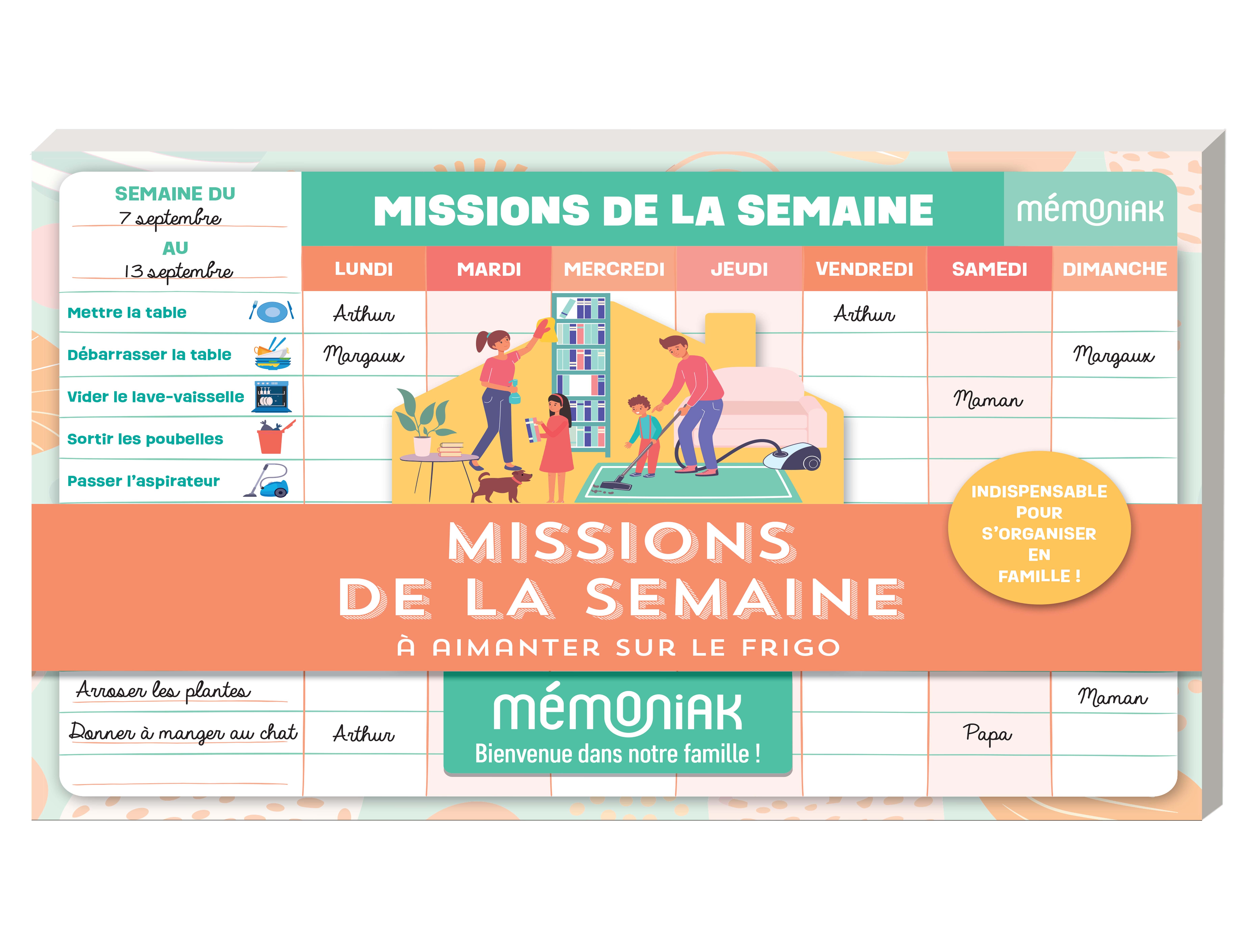 MISSIONS DE LA SEMAINE MEMONIAK - BLOC AIMANTE A COMPLETER