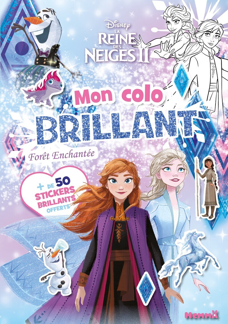 DISNEY LA REINE DES NEIGES 2 - MON COLO BRILLANT - FORET ENCHANTEE - + DE 50 STICKERS BRILLANTS OFFE