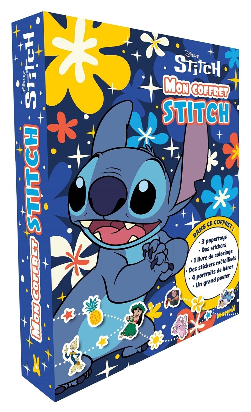DISNEY STITCH - MON COFFRET STITCH - DANS CE COFFRET: 3 PAPERTOYS, DES STICKERS, 1 LIVRE DE COLORIAG