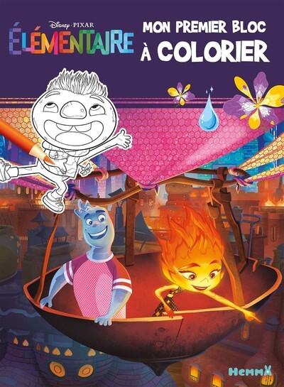 DISNEY PIXAR ELEMENTAIRE - MON PREMIER BLOC A COLORIER