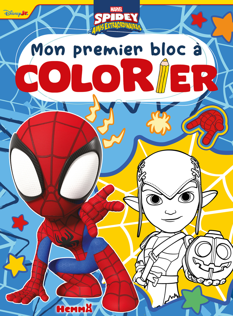 MARVEL SPIDEY ET SES AMIS EXTRAORDINAIRES - MON PREMIER BLOC A COLORIER (SPIDEY ET BOUFFON VERT)