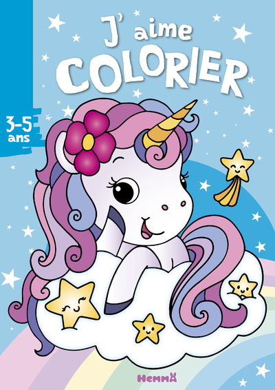 J´AIME COLORIER (3-5 ANS) (LICORNE SUR FOND BLEU)
