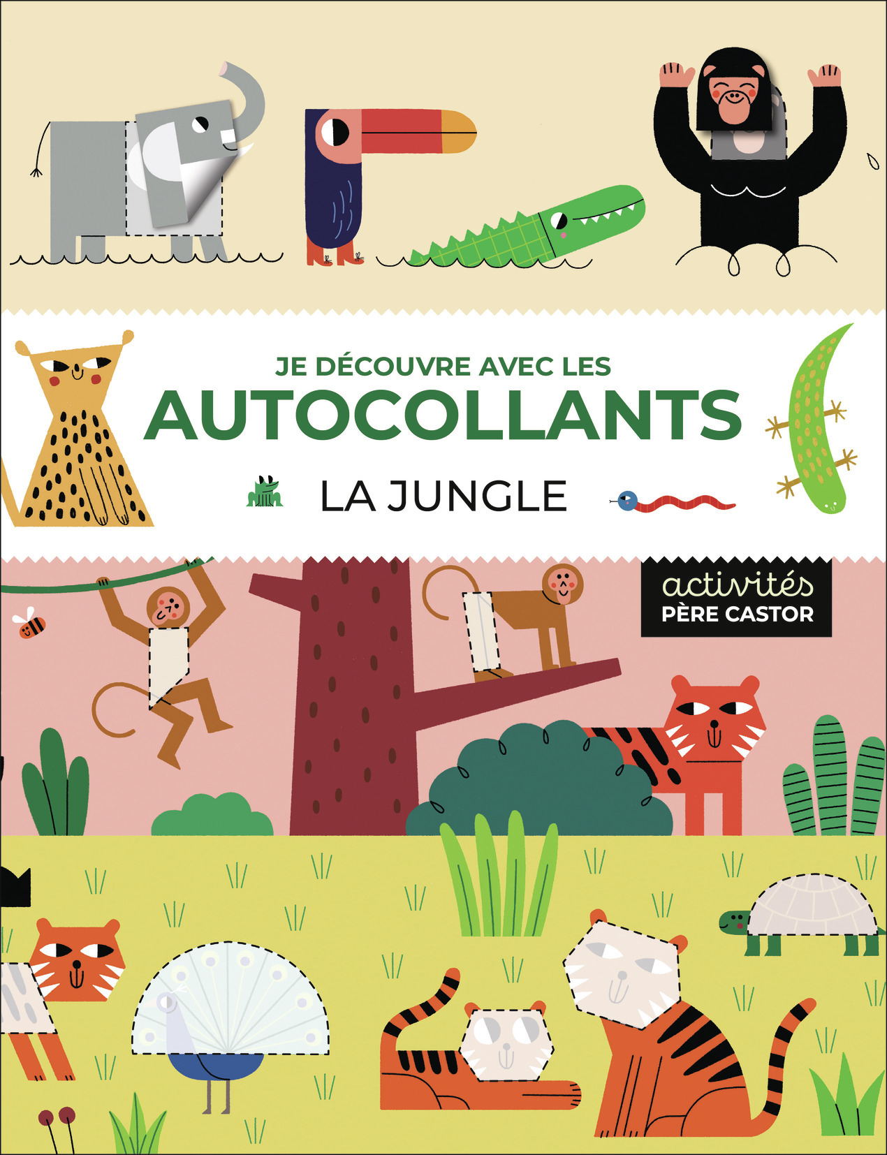 JE DECOUVRE AVEC LES AUTOCOLLANTS - LA JUNGLE