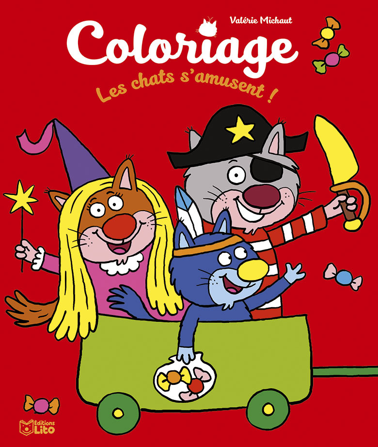 COLORIAGE DES CHATS S´AMUSENT
