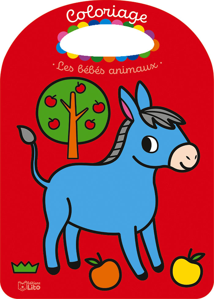 COLORIAGE BEBES ANIMAUX - LA FERME - ANE