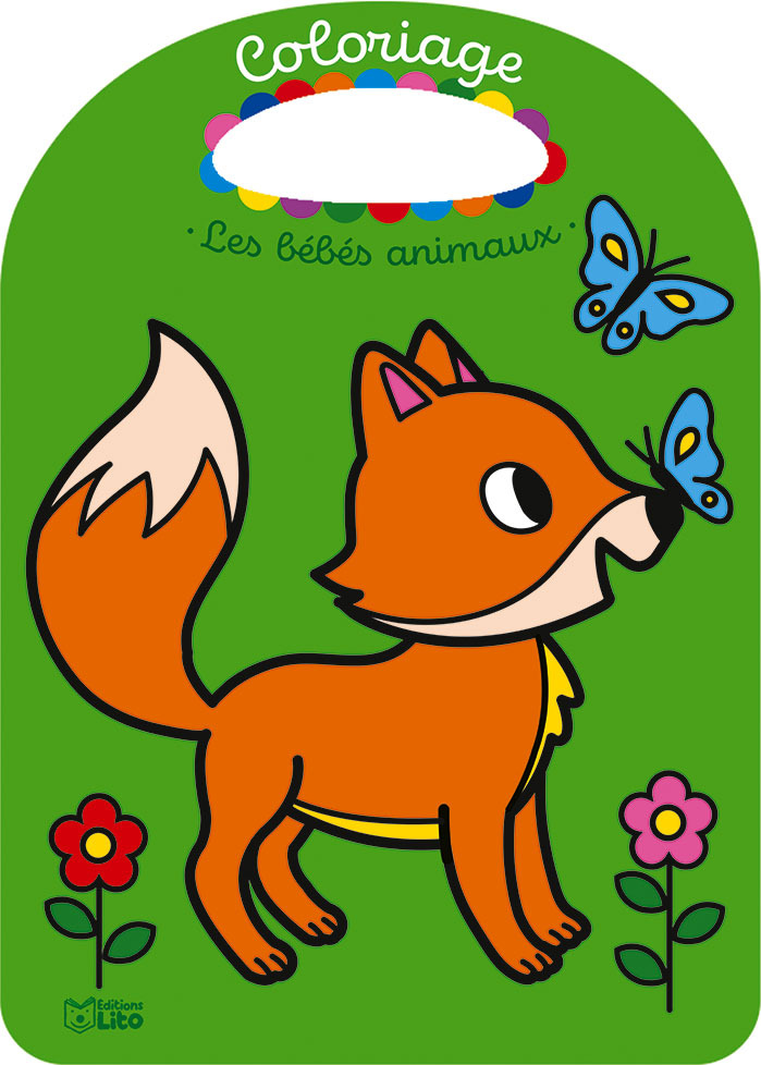 COLORIAGE BEBES ANIMAUX DU JARDIN - RENARD