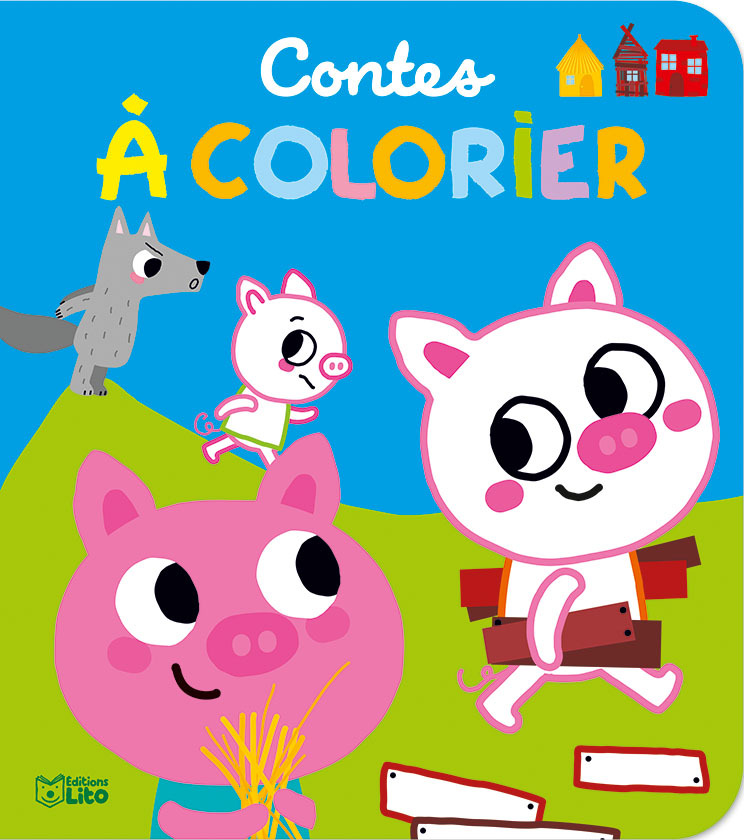 CONTES A COLORIER 3 PETITS COCHONS